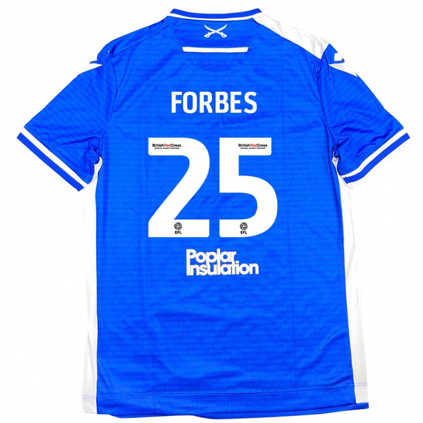 Kids Football Michael Forbes #25 Blue White Home Jersey 2024/25 T-Shirt Nz