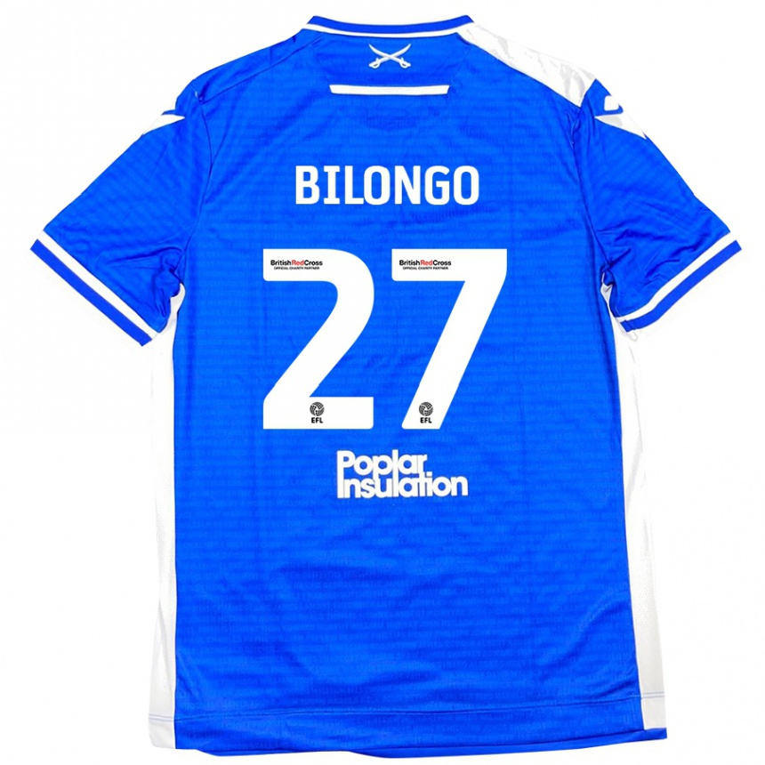 Kids Football Bryant Bilongo #27 Blue White Home Jersey 2024/25 T-Shirt Nz