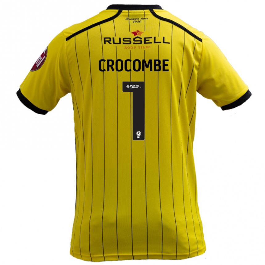 Kids Football Max Crocombe #1 Yellow Home Jersey 2024/25 T-Shirt Nz