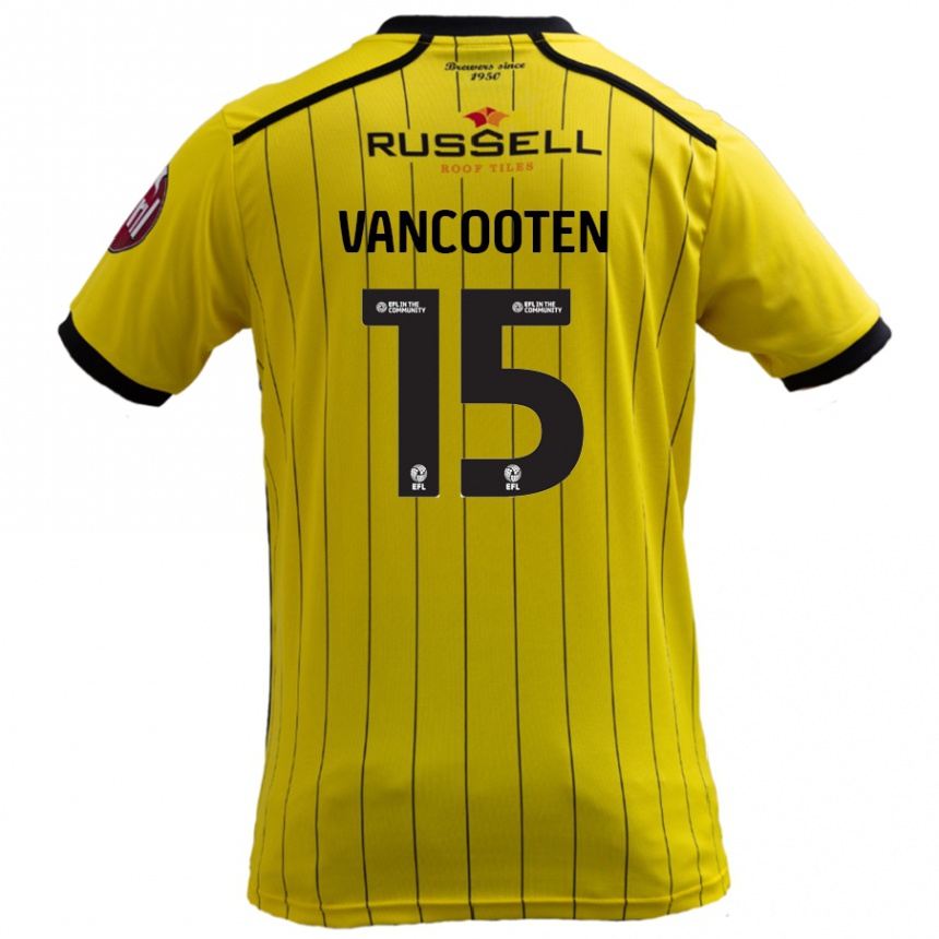 Kids Football Terence Vancooten #15 Yellow Home Jersey 2024/25 T-Shirt Nz