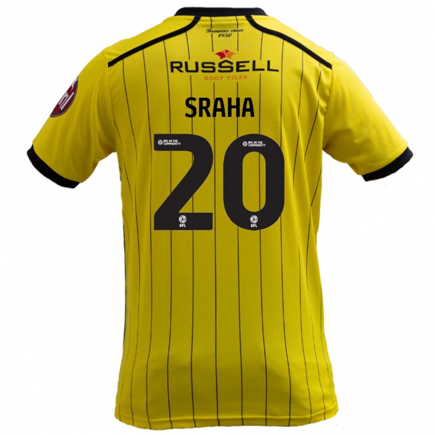 Kids Football Jason Sraha #20 Yellow Home Jersey 2024/25 T-Shirt Nz