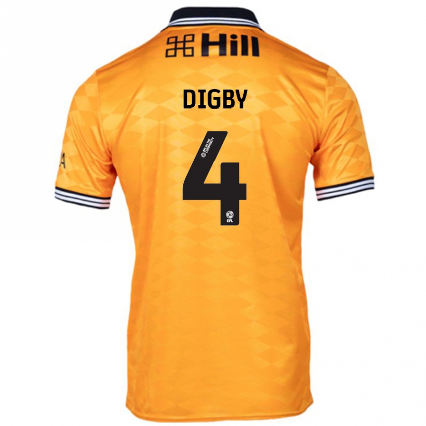 Kids Football Paul Digby #4 Orange Home Jersey 2024/25 T-Shirt Nz