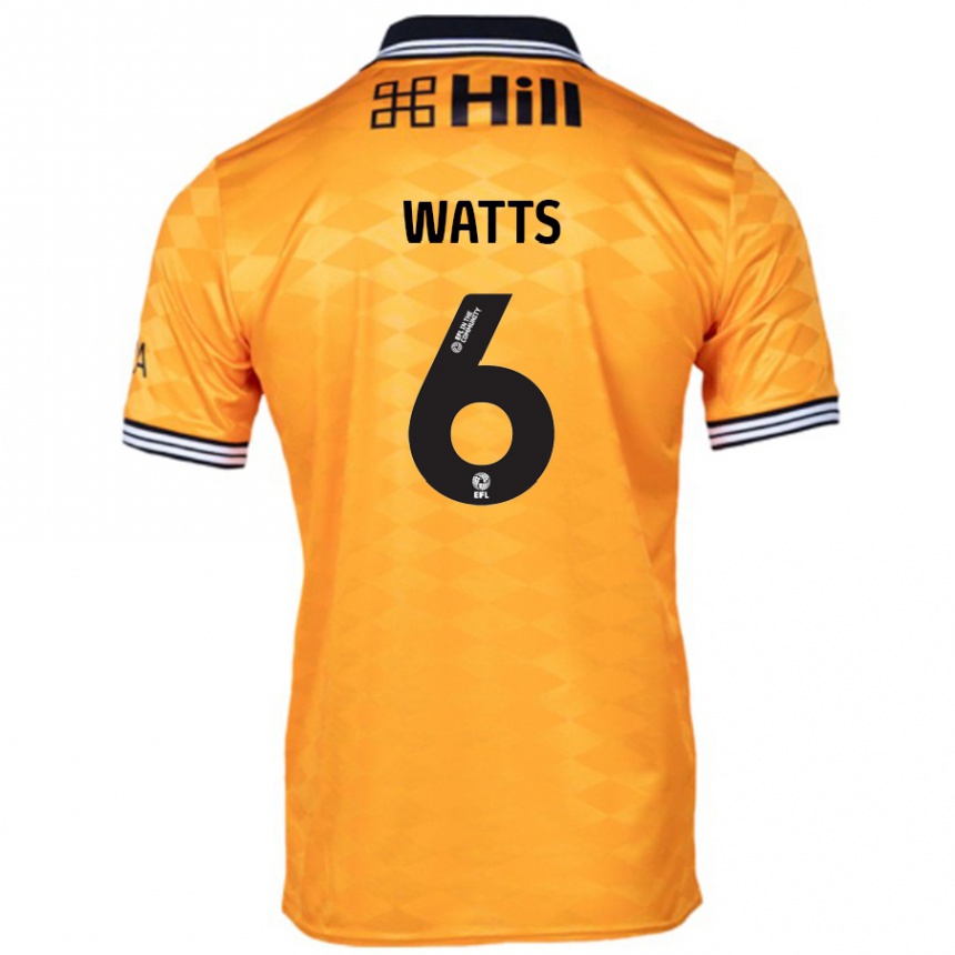 Kids Football Kell Watts #6 Orange Home Jersey 2024/25 T-Shirt Nz