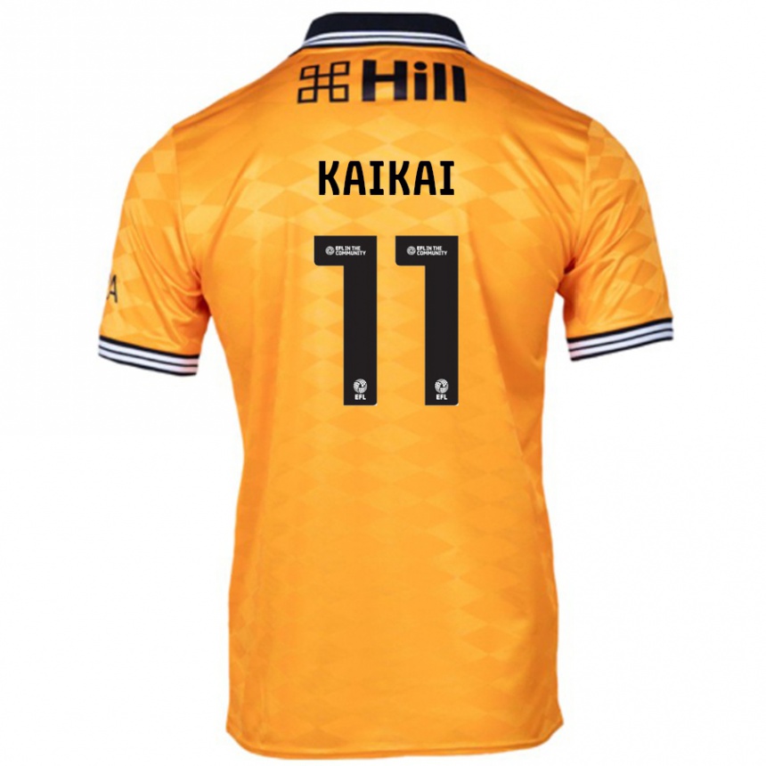 Kids Football Sullay Kaikai #11 Orange Home Jersey 2024/25 T-Shirt Nz