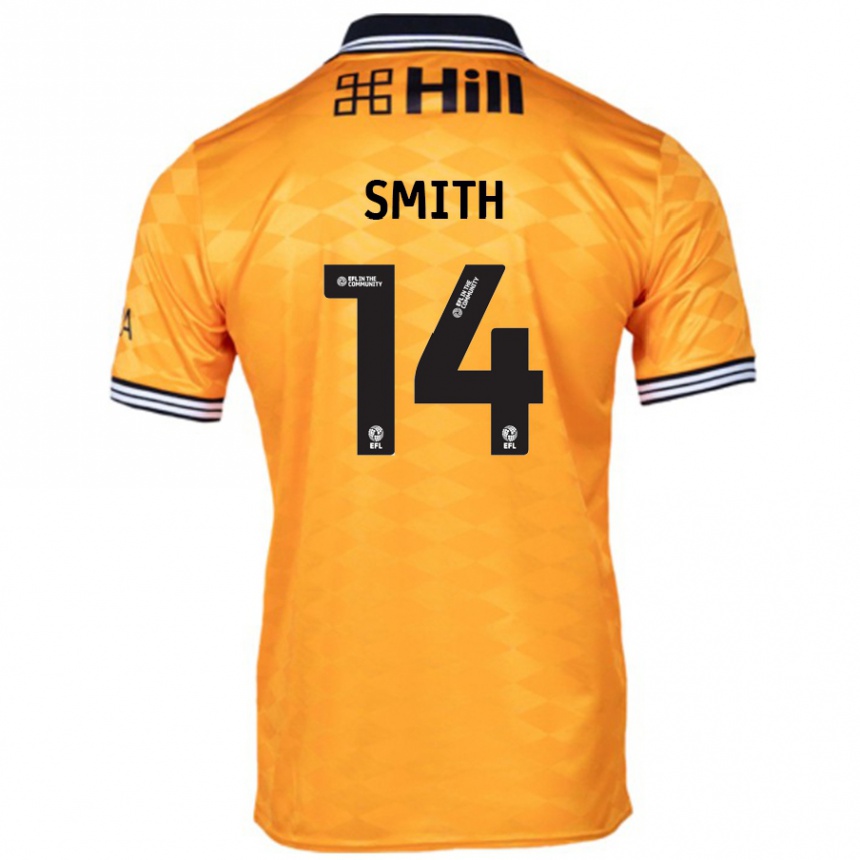 Kids Football Korey Smith #14 Orange Home Jersey 2024/25 T-Shirt Nz