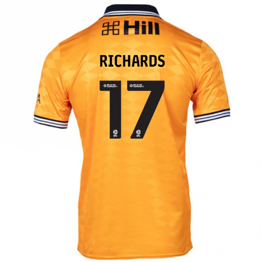 Kids Football Taylor Richards #17 Orange Home Jersey 2024/25 T-Shirt Nz