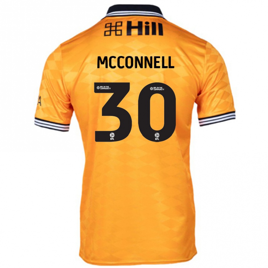 Kids Football Glenn Mcconnell #30 Orange Home Jersey 2024/25 T-Shirt Nz