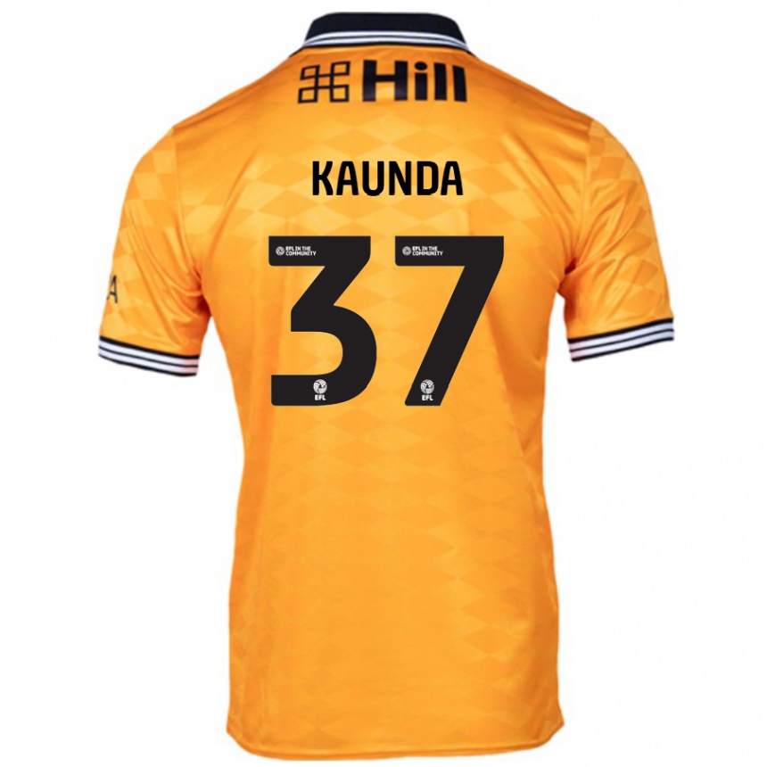 Kids Football Amaru Kaunda #37 Orange Home Jersey 2024/25 T-Shirt Nz