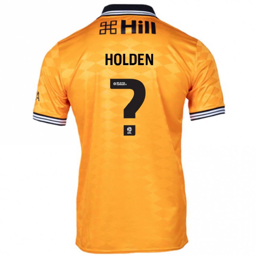 Kids Football Lenny Holden #0 Orange Home Jersey 2024/25 T-Shirt Nz