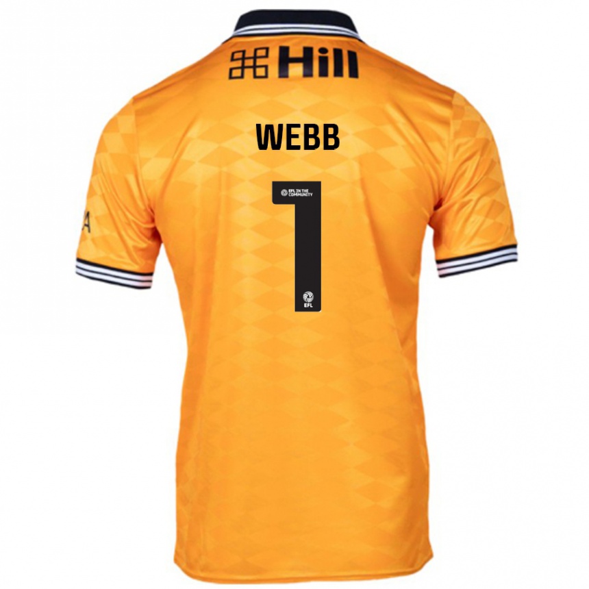 Kids Football Lauren Webb #1 Orange Home Jersey 2024/25 T-Shirt Nz