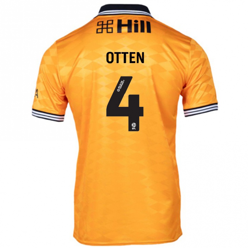 Kids Football Gisela Otten #4 Orange Home Jersey 2024/25 T-Shirt Nz