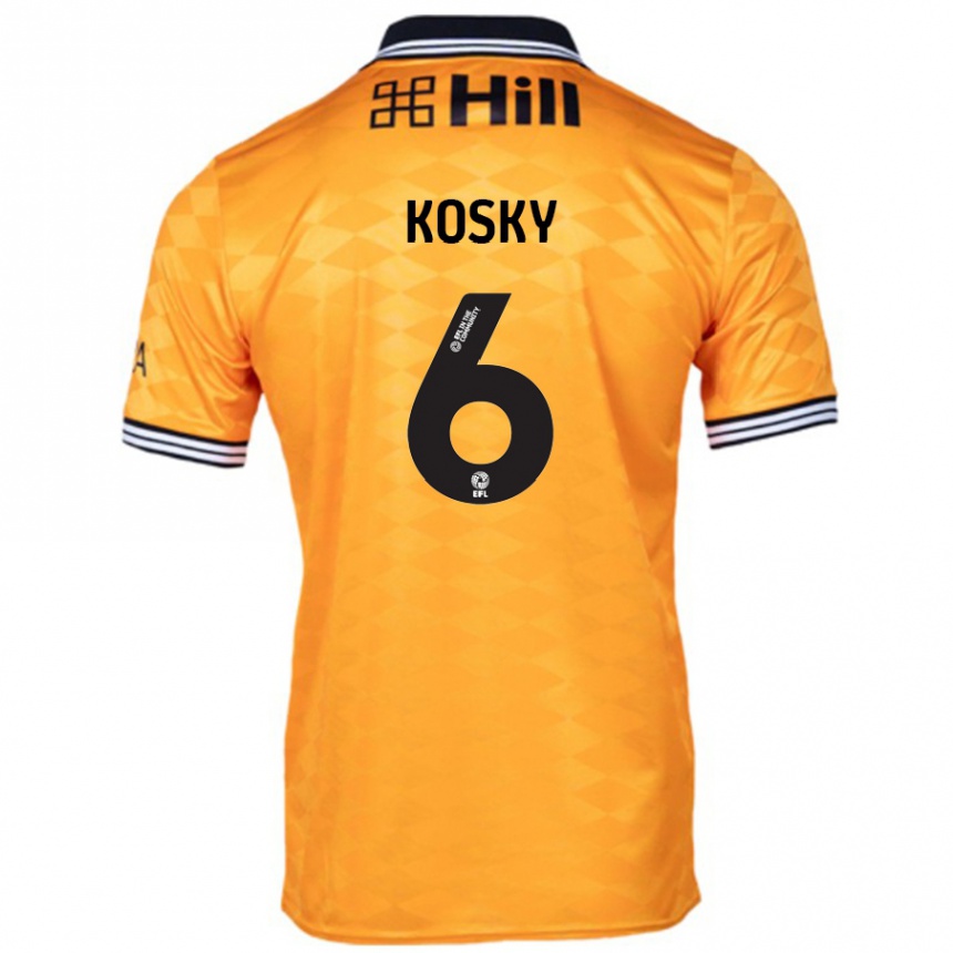 Kids Football Rachel Kosky #6 Orange Home Jersey 2024/25 T-Shirt Nz