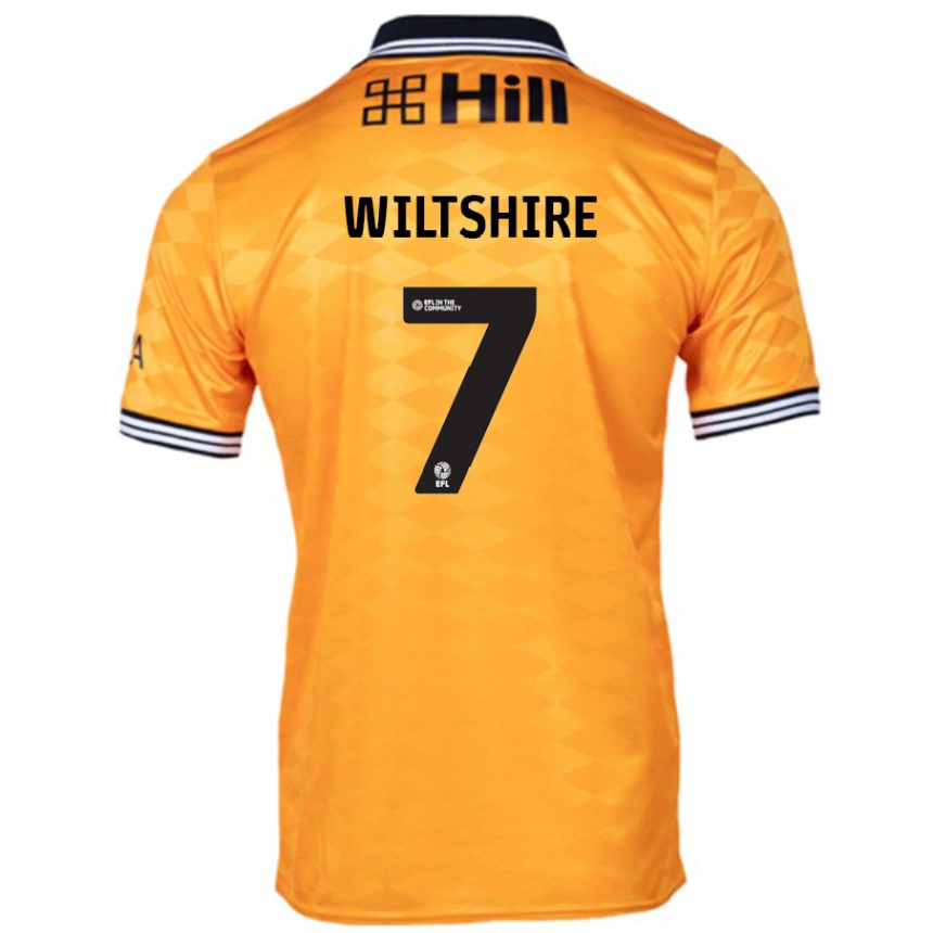 Kids Football Sarah Wiltshire #7 Orange Home Jersey 2024/25 T-Shirt Nz