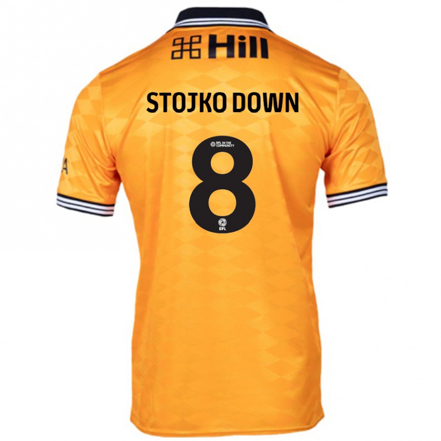 Kids Football Alysha Stojko-Down #8 Orange Home Jersey 2024/25 T-Shirt Nz