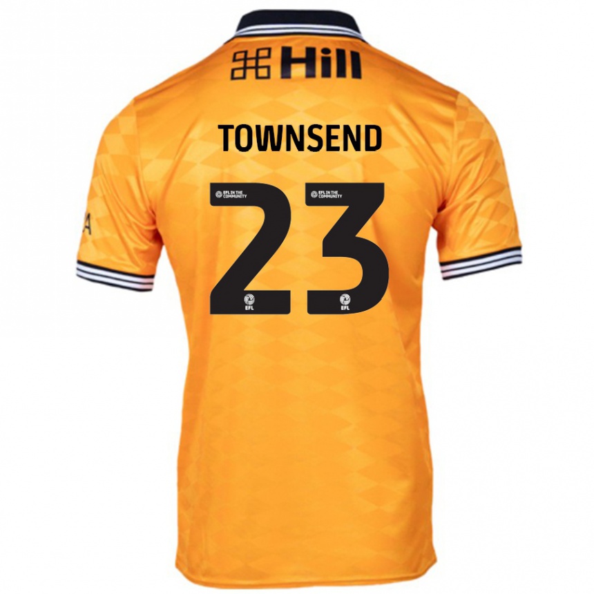 Kids Football Eleanor Townsend #23 Orange Home Jersey 2024/25 T-Shirt Nz