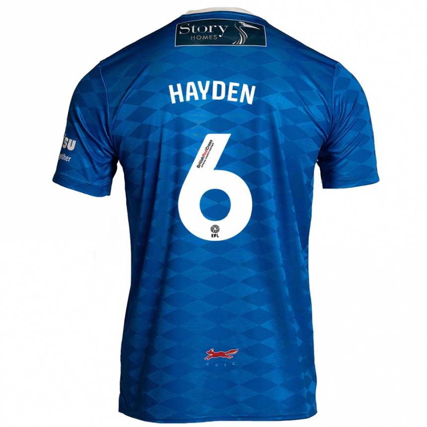 Kids Football Aaron Hayden #6 Blue Home Jersey 2024/25 T-Shirt Nz