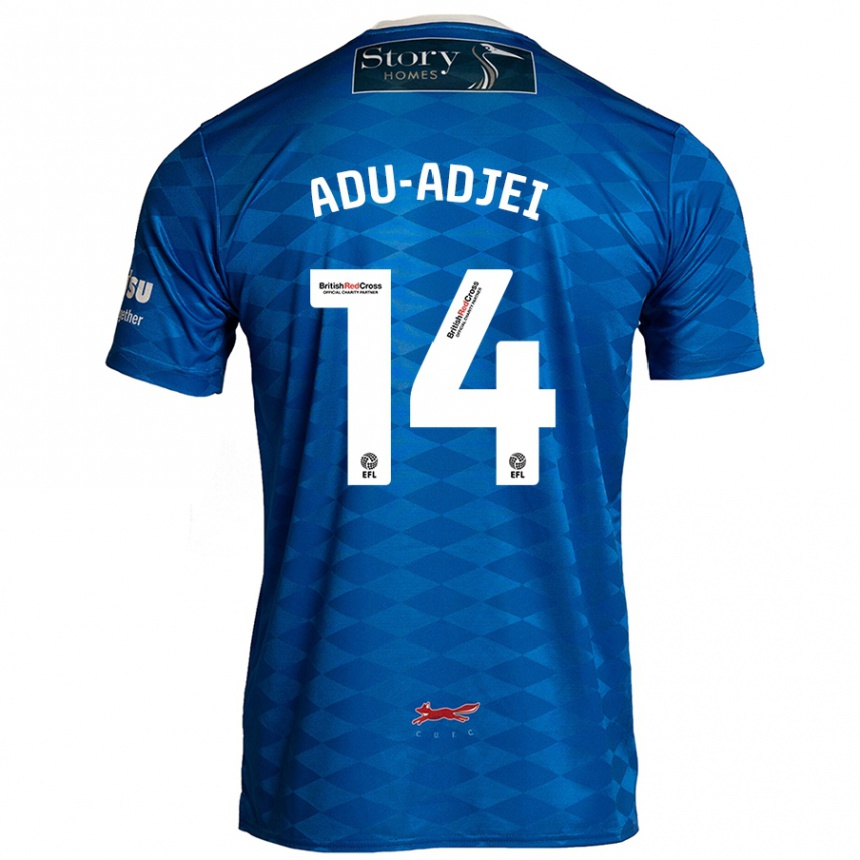 Kids Football Daniel Adu-Adjei #14 Blue Home Jersey 2024/25 T-Shirt Nz