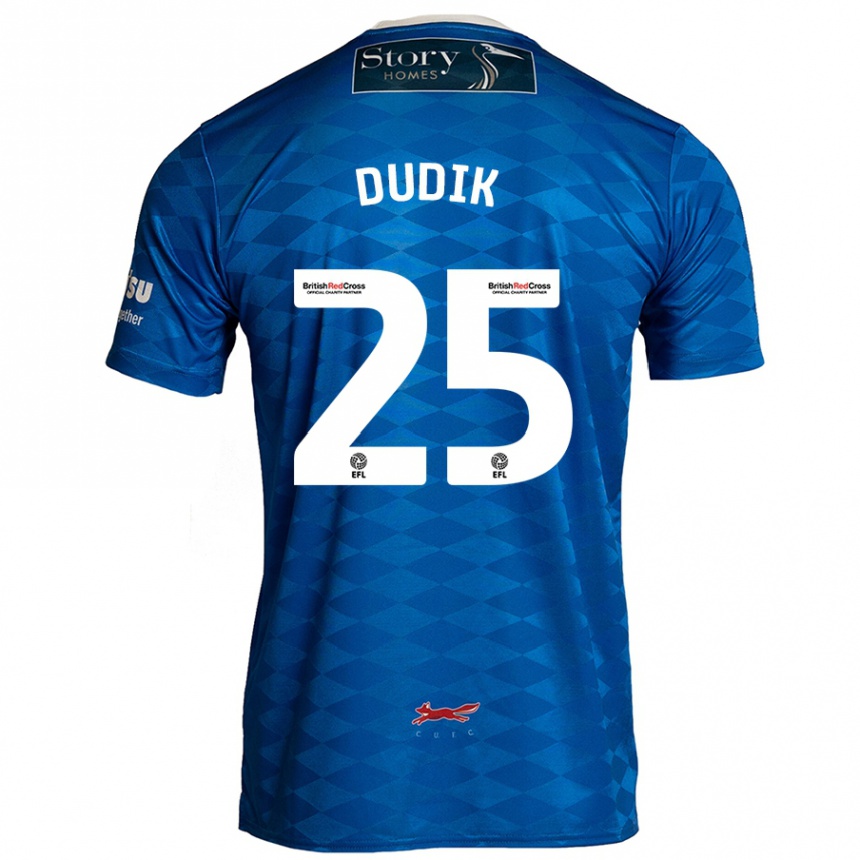 Kids Football Anton Dudik #25 Blue Home Jersey 2024/25 T-Shirt Nz