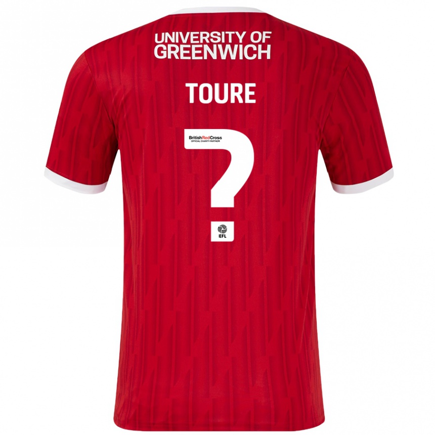 Kids Football Seydil Toure #0 Red White Home Jersey 2024/25 T-Shirt Nz