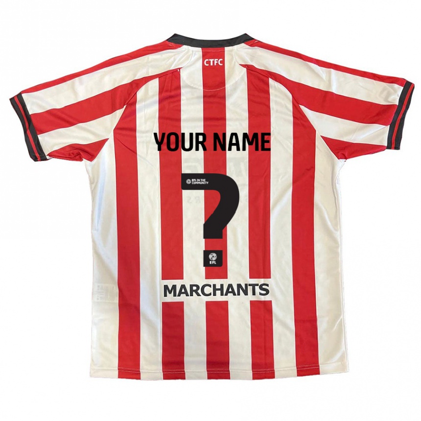 Kids Football Your Name #0 Red White Home Jersey 2024/25 T-Shirt Nz