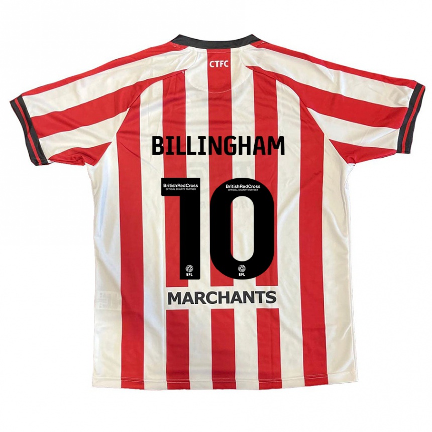 Kids Football Lily Billingham #10 Red White Home Jersey 2024/25 T-Shirt Nz