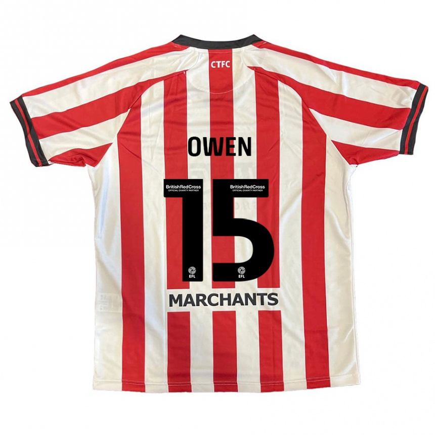 Kids Football Emily Owen #15 Red White Home Jersey 2024/25 T-Shirt Nz