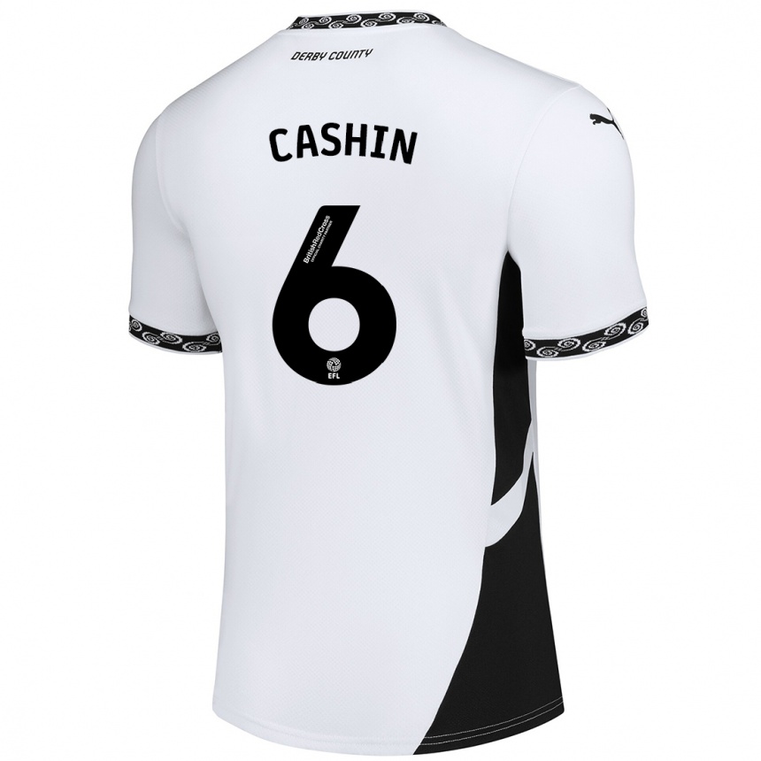 Kids Football Eiran Cashin #6 White Black Home Jersey 2024/25 T-Shirt Nz