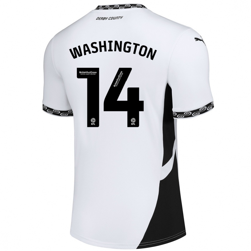 Kids Football Conor Washington #14 White Black Home Jersey 2024/25 T-Shirt Nz