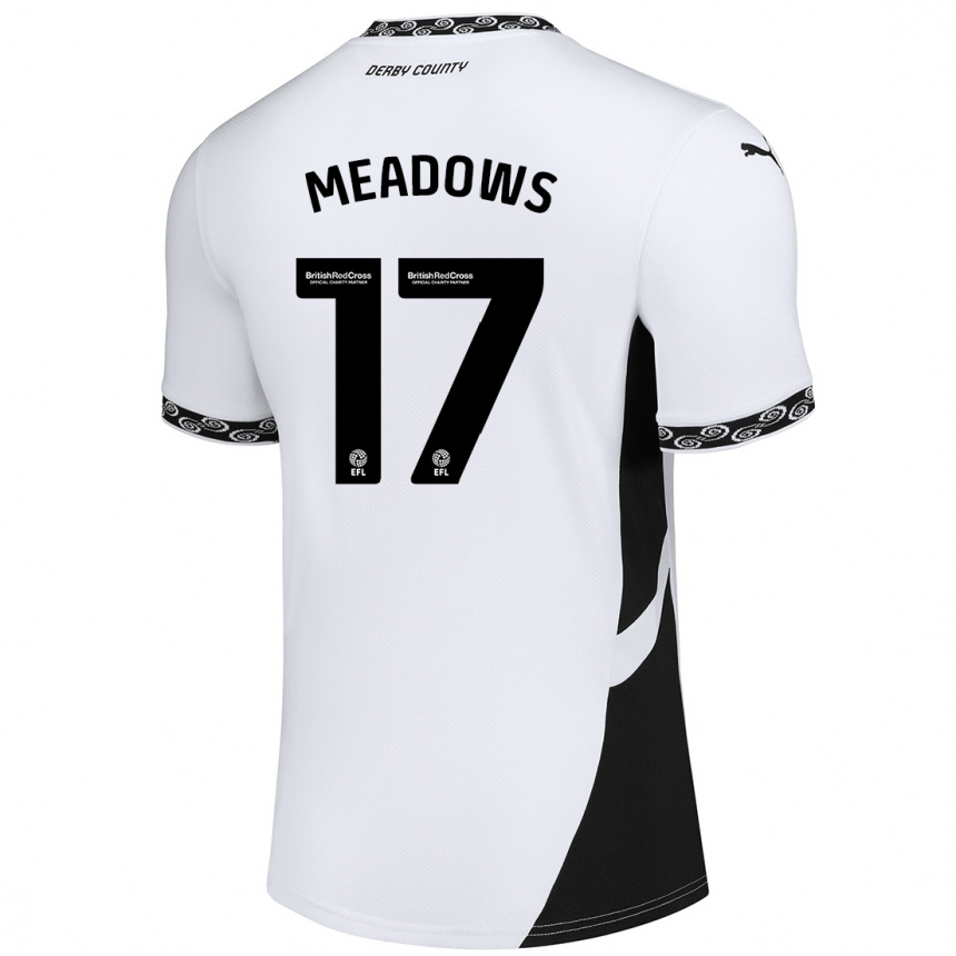 Kids Football Helena Meadows #17 White Black Home Jersey 2024/25 T-Shirt Nz