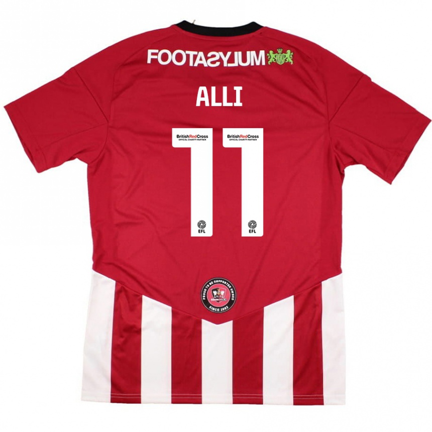 Kids Football Millenic Alli #11 Red White Home Jersey 2024/25 T-Shirt Nz