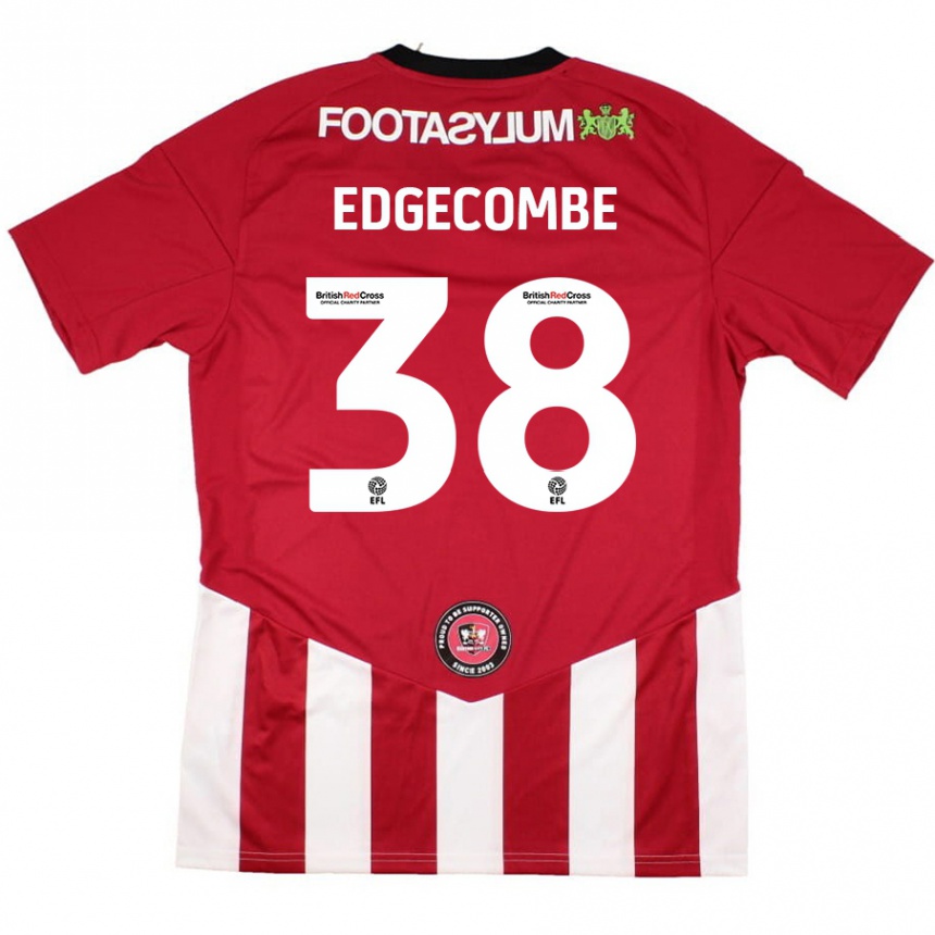 Kids Football Max Edgecombe #38 Red White Home Jersey 2024/25 T-Shirt Nz