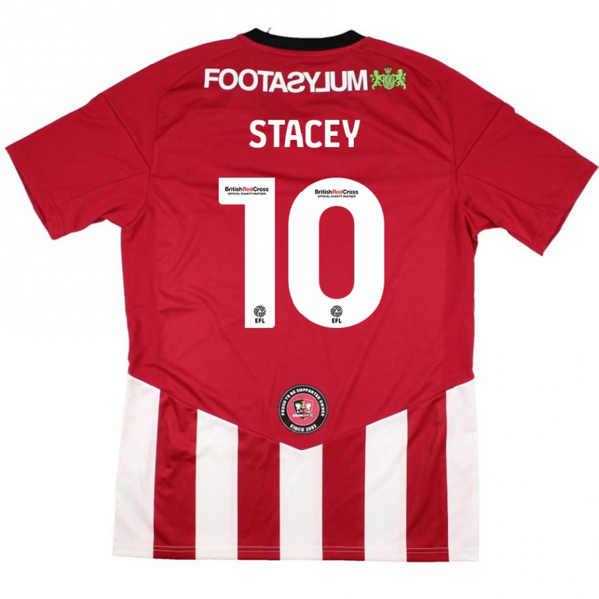 Kids Football Sarah Stacey #10 Red White Home Jersey 2024/25 T-Shirt Nz