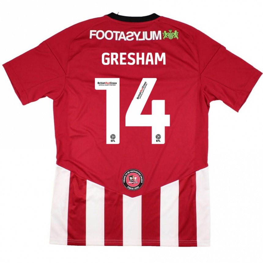 Kids Football Georgie-Marie Barbour-Gresham #14 Red White Home Jersey 2024/25 T-Shirt Nz