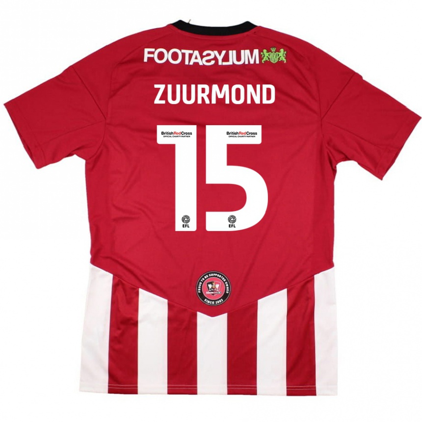 Kids Football Ishbel Zuurmond #15 Red White Home Jersey 2024/25 T-Shirt Nz