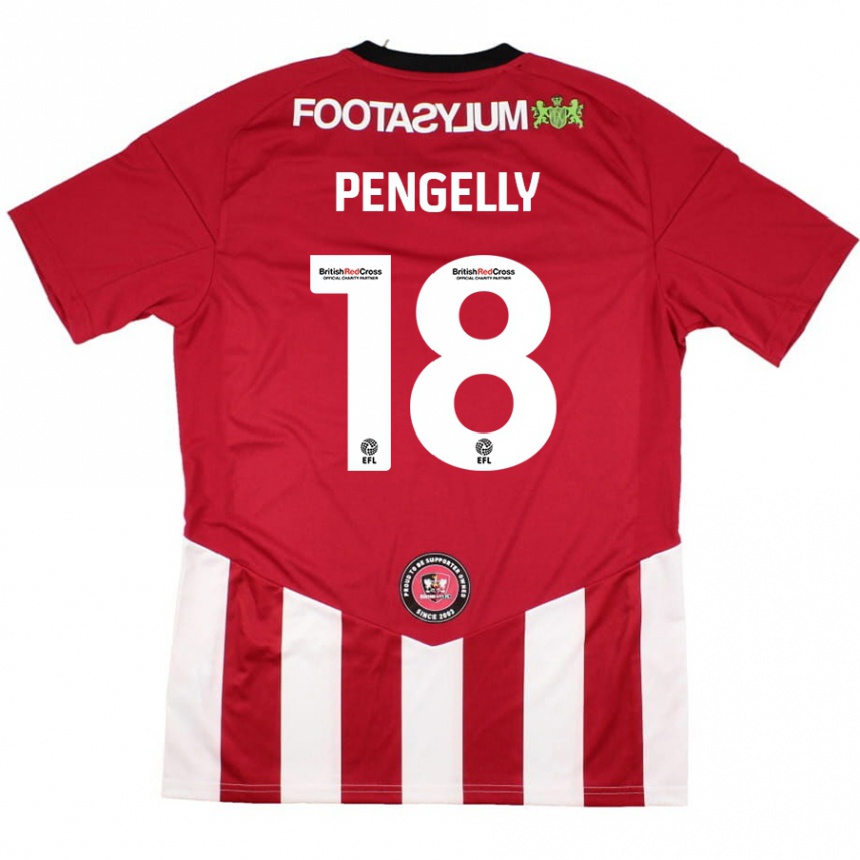 Kids Football Connie Pengelly #18 Red White Home Jersey 2024/25 T-Shirt Nz