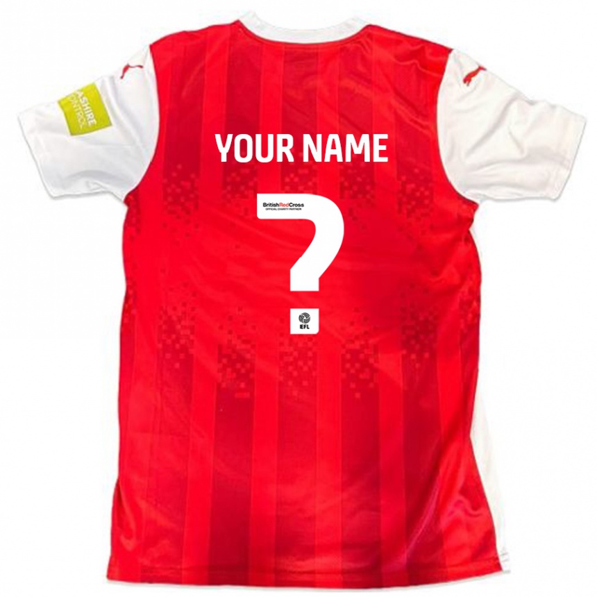 Kids Football Your Name #0 Red White Home Jersey 2024/25 T-Shirt Nz