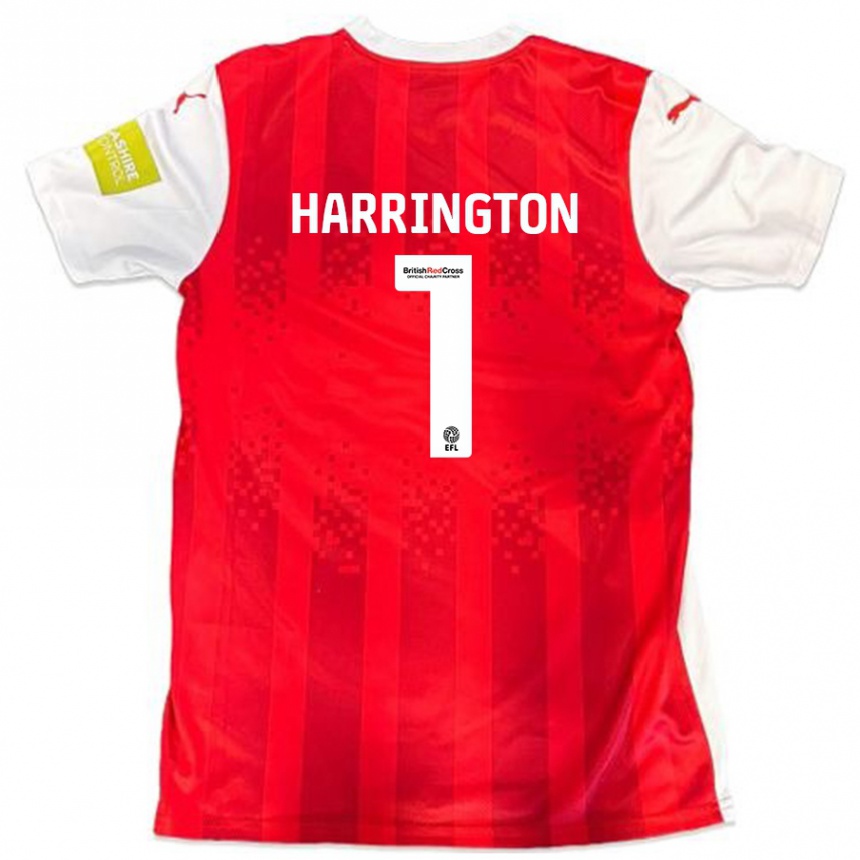 Kids Football David Harrington #1 Red White Home Jersey 2024/25 T-Shirt Nz