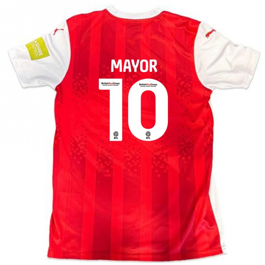 Kids Football Danny Mayor #10 Red White Home Jersey 2024/25 T-Shirt Nz