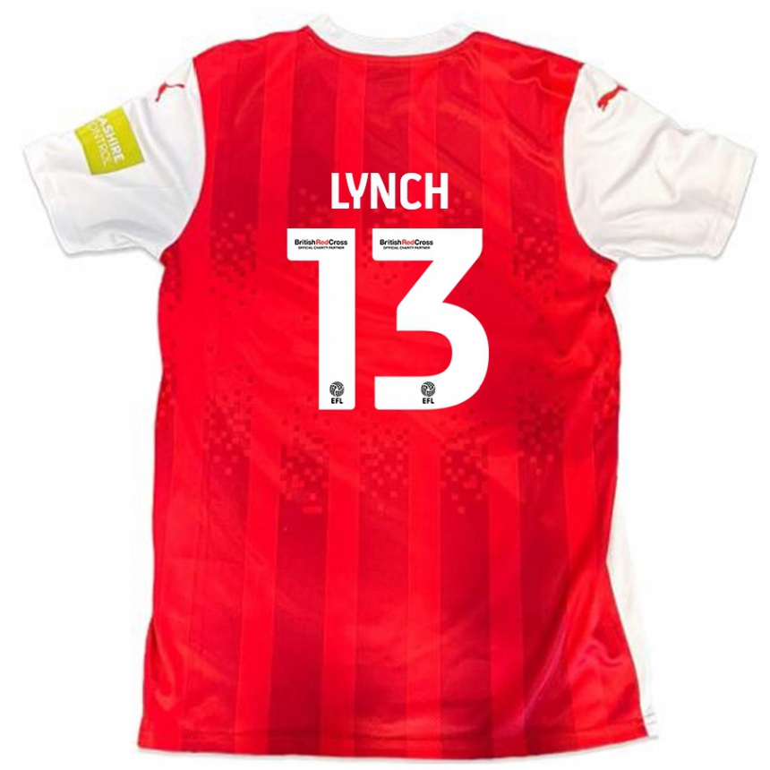 Kids Football Jay Lynch #13 Red White Home Jersey 2024/25 T-Shirt Nz