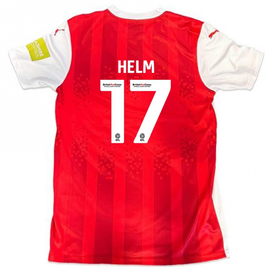 Kids Football Mark Helm #17 Red White Home Jersey 2024/25 T-Shirt Nz