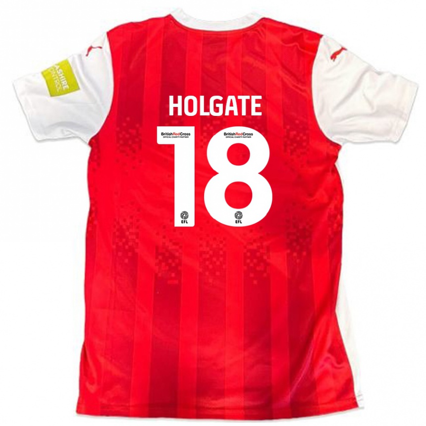 Kids Football Harrison Holgate #18 Red White Home Jersey 2024/25 T-Shirt Nz