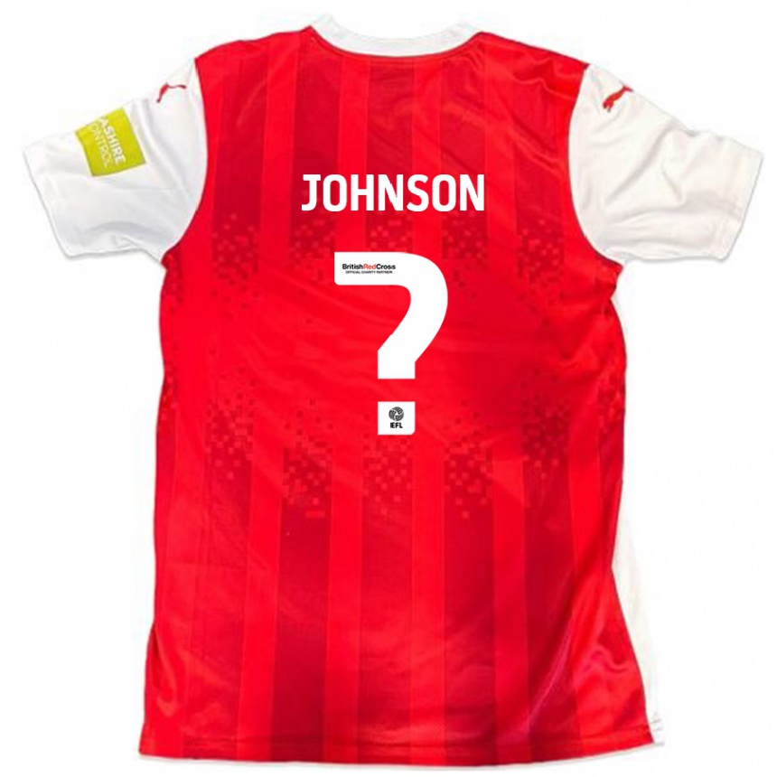 Kids Football Will Johnson #0 Red White Home Jersey 2024/25 T-Shirt Nz