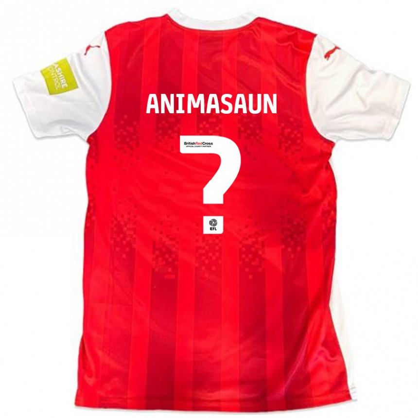 Kids Football David Animasaun #0 Red White Home Jersey 2024/25 T-Shirt Nz