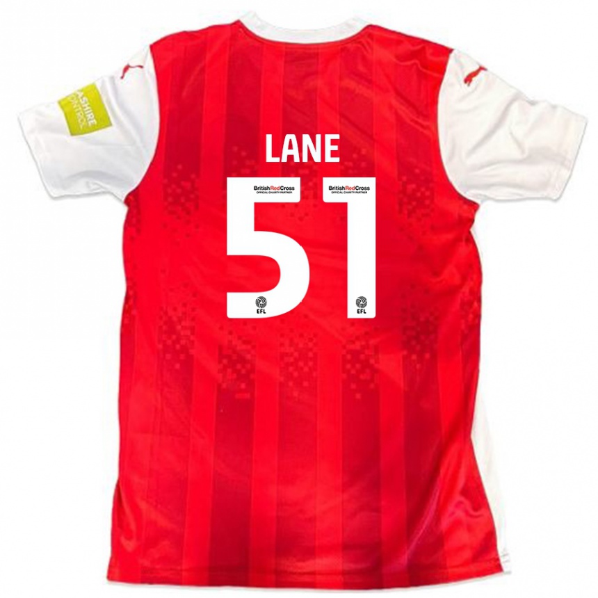 Kids Football Mikey Lane #51 Red White Home Jersey 2024/25 T-Shirt Nz