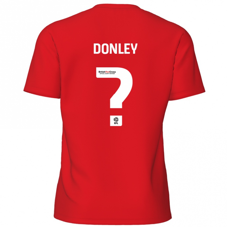 Kids Football Jamie Donley #0 Red Home Jersey 2024/25 T-Shirt Nz