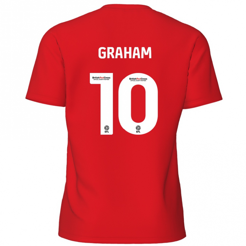 Kids Football Jordan Graham #10 Red Home Jersey 2024/25 T-Shirt Nz