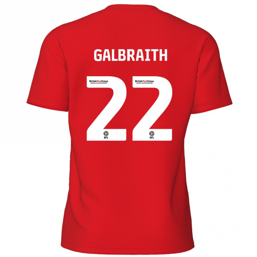 Kids Football Ethan Galbraith #22 Red Home Jersey 2024/25 T-Shirt Nz