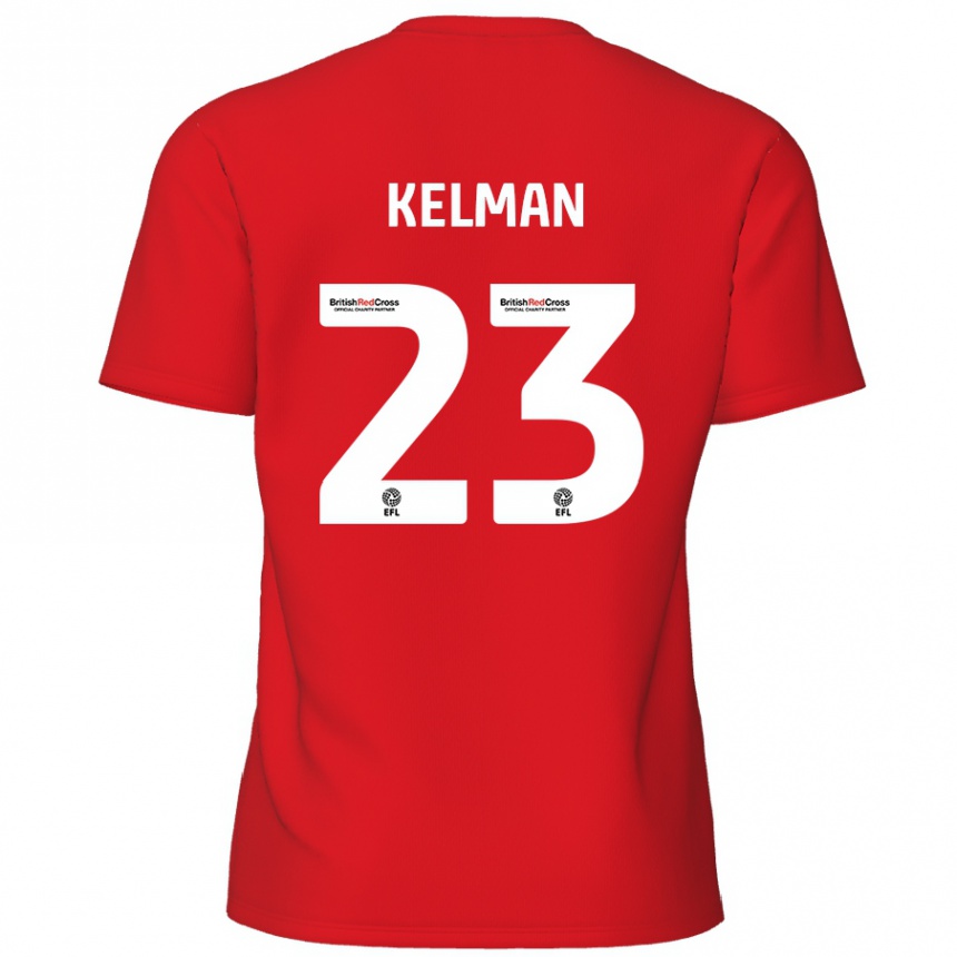 Kids Football Charlie Kelman #23 Red Home Jersey 2024/25 T-Shirt Nz