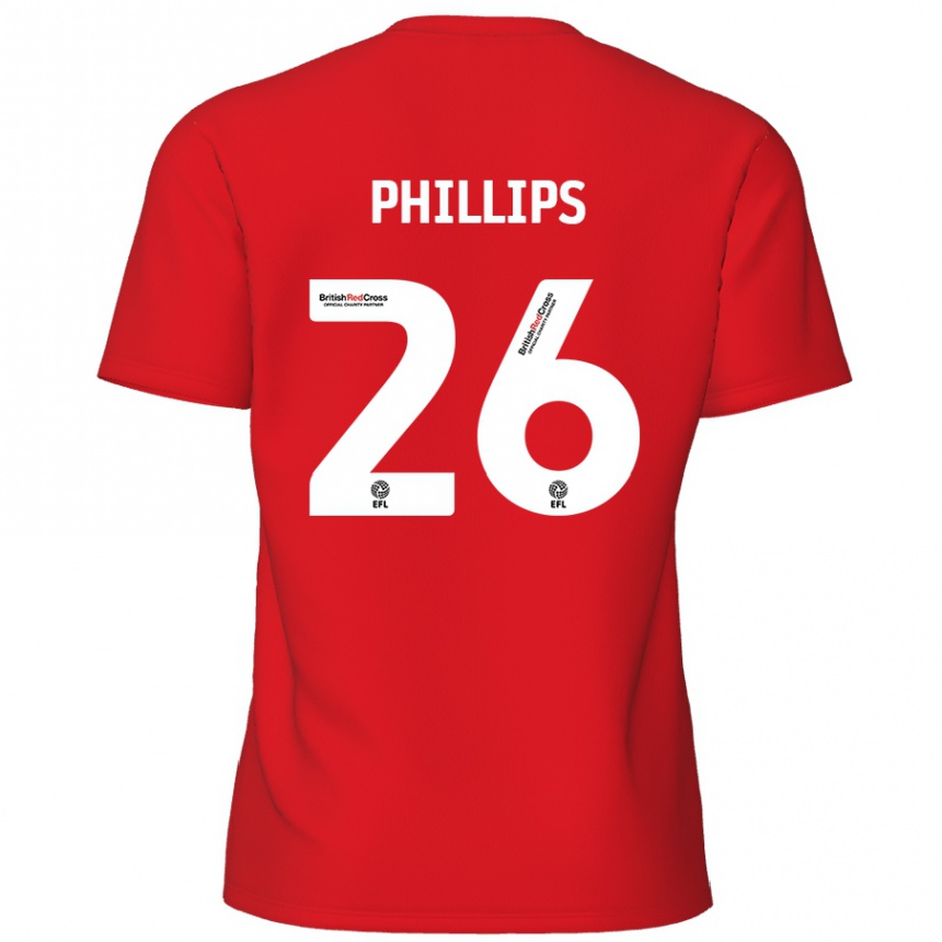 Kids Football Noah Phillips #26 Red Home Jersey 2024/25 T-Shirt Nz