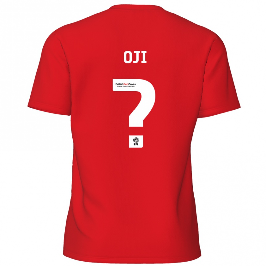 Kids Football Uko Oji #0 Red Home Jersey 2024/25 T-Shirt Nz